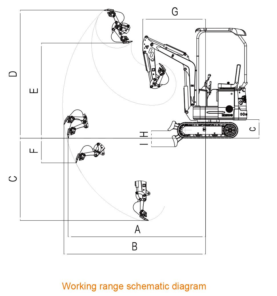 Mini Rubber Track Excavator with Euro III Euro V Emission