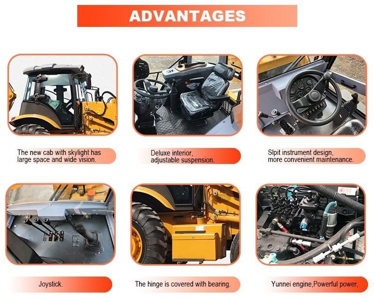 Tder Front and Back Function Loader Backhoe Loader with Cummins Engine