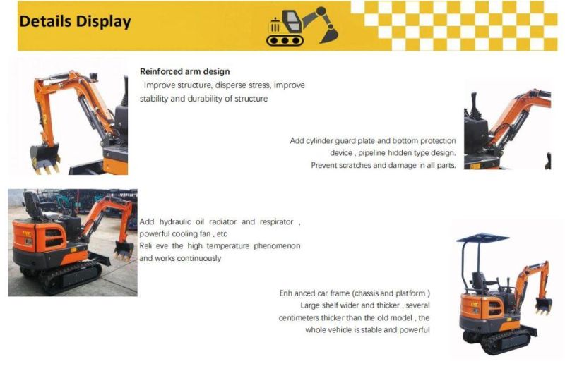 1 Ton Mini Excavator Excavator Digger Cheap Price 1ton 2 Ton 3ton Mini Excavator and Digger Mini Track Excavator Mini Digger