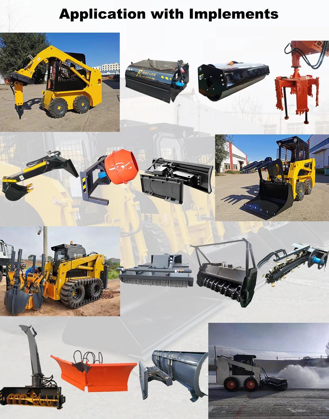 Multi-Function Mini Skid Steer Loader Chinese Brand Skidsteer Loader with Attachment for Sale