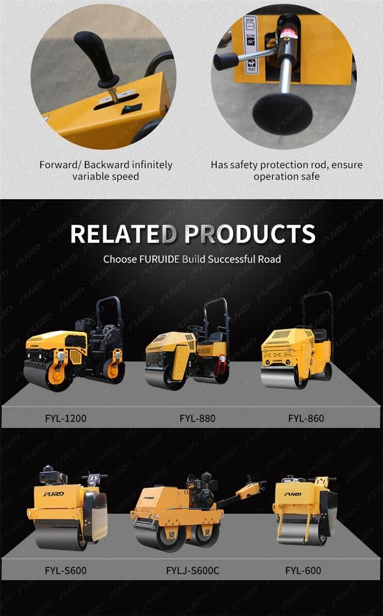 Hydraulic Driving 500kg Single Drum Vibratory Road Roller Construction Machinery Compactor