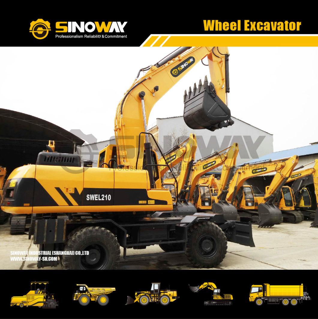 15 Ton Wheeled Excavator with Cummins Engine