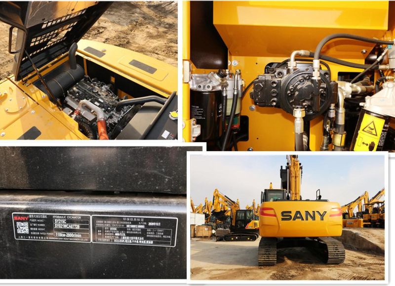Second Hand Construction Heavy Machine Power Tiller Used Sany Crawler 99% New Excavator Sany Excavator Sy215 From China