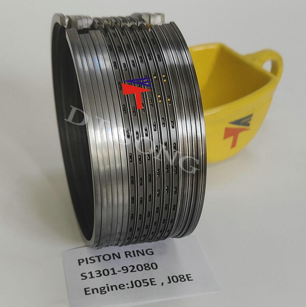 High Quality Diesel Engine Mechanical Parts Piston Ring S1301-92080 for Excavator Sk200-8 Sk300-8 Engine J05e J08e Generator Set