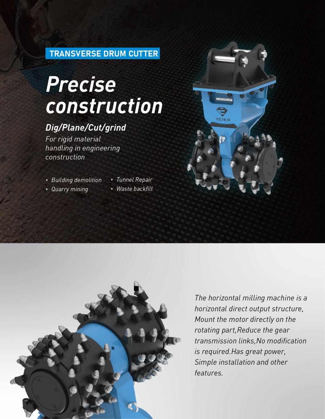 Yichen Drum Cutter Transverse Drum Cutter for 45-60t Excavator Tunneling Equipment Recise Control of Tunnel and Road Construction