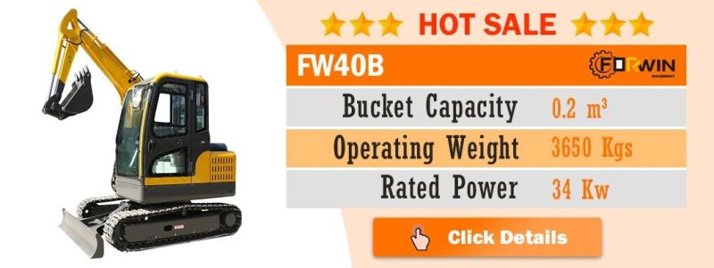 1.5 T Small Backhoe Digger Fw15D Mini Hydraulic Pump Rubber Crawler Track Excavators Cheap Price for Sale