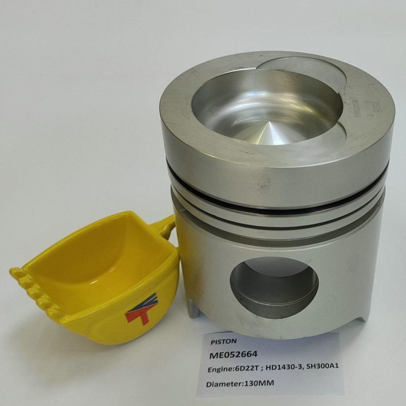 High-Performance Diesel Engine Engineering Machinery Parts Piston Me052664 for Engine Parts 6D22t HD1430-3 Sh300A1 Generator Set Diameter 130mm