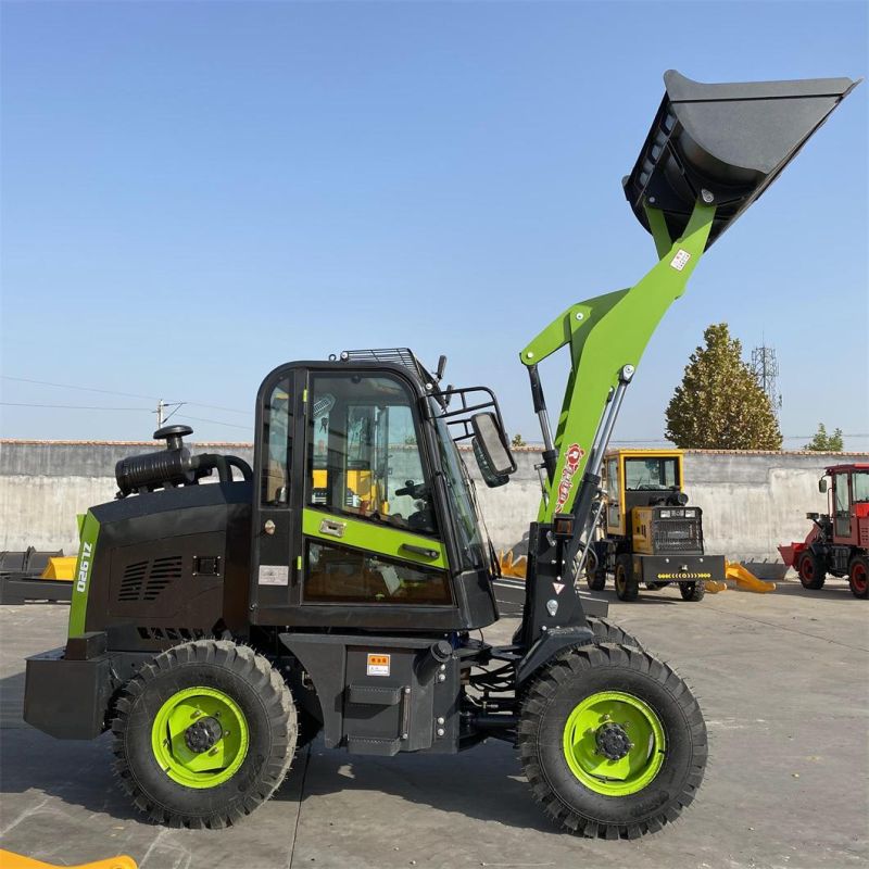 China Factory Wholesale 1/1.2/1.5 Ton Small Wheel Loader Small Forklift Skid Steer Loader 4WD Front Loader CE Certification Euro 5 Engine Construction Sit