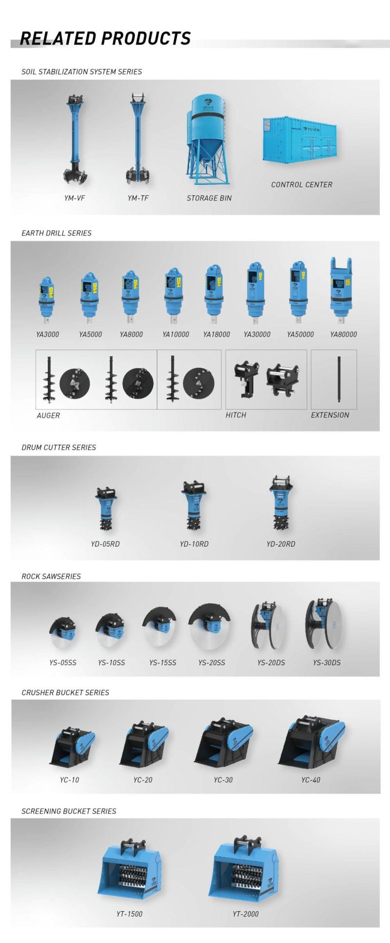 Yichen Drum Cutter Transverse Drum Cutter for 45-60t Excavator Tunneling Equipment Recise Control of Tunnel and Road Construction