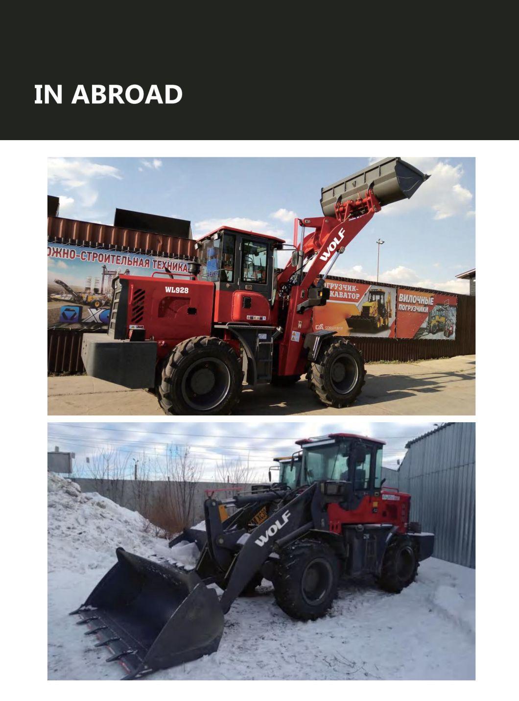 China Wheel Loader Wl928 with Rated Load 2.8t with Standard Bucket with Wood Grabber with Yto/Cummins Engine