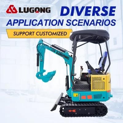 Lugong GM New 1.8 Ton Earth Moving Machines Mini Digger Factory Price Lz16