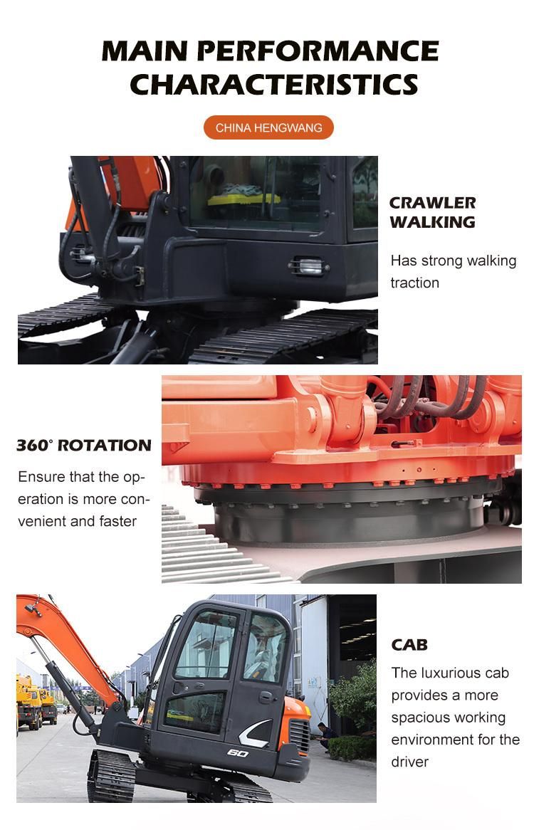 6t Chinese Mini Crawler Excavator with Competitive Price, Easy to Maintain