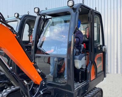 Hottest Model in Germany 1800kg Mini Bagger with Cabin and Euro5 Kubota Engine