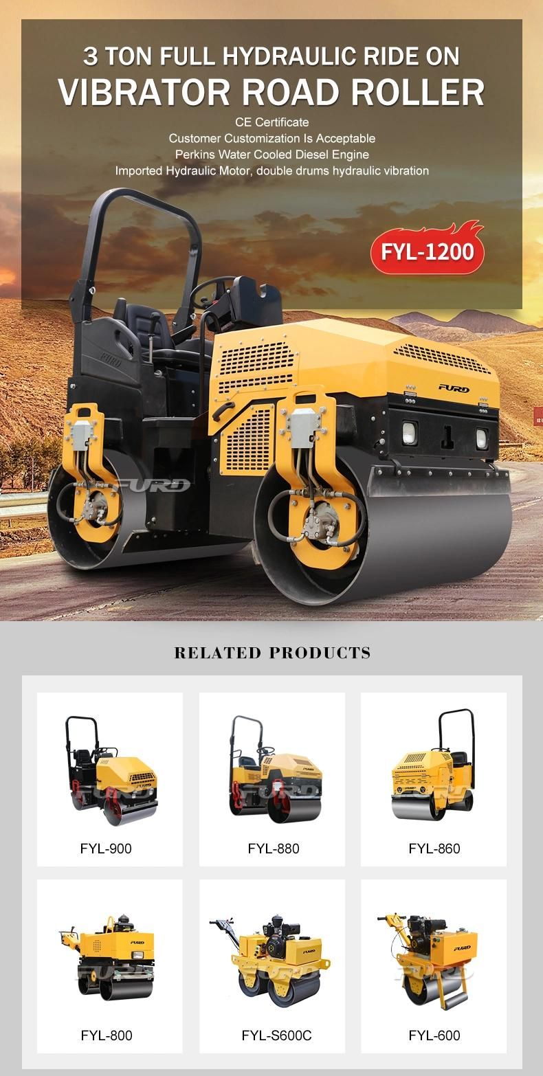 High Quality 3 Ton Construction Machine Road Roller with Low Price