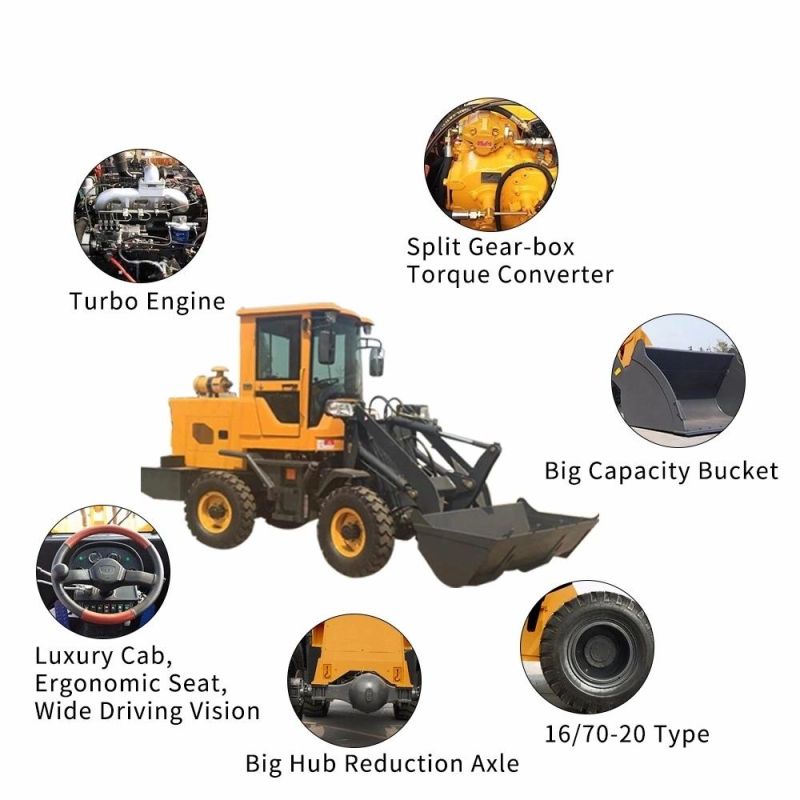 Wheel Loader 2 Ton Loading 1000kg Payloader for Sale