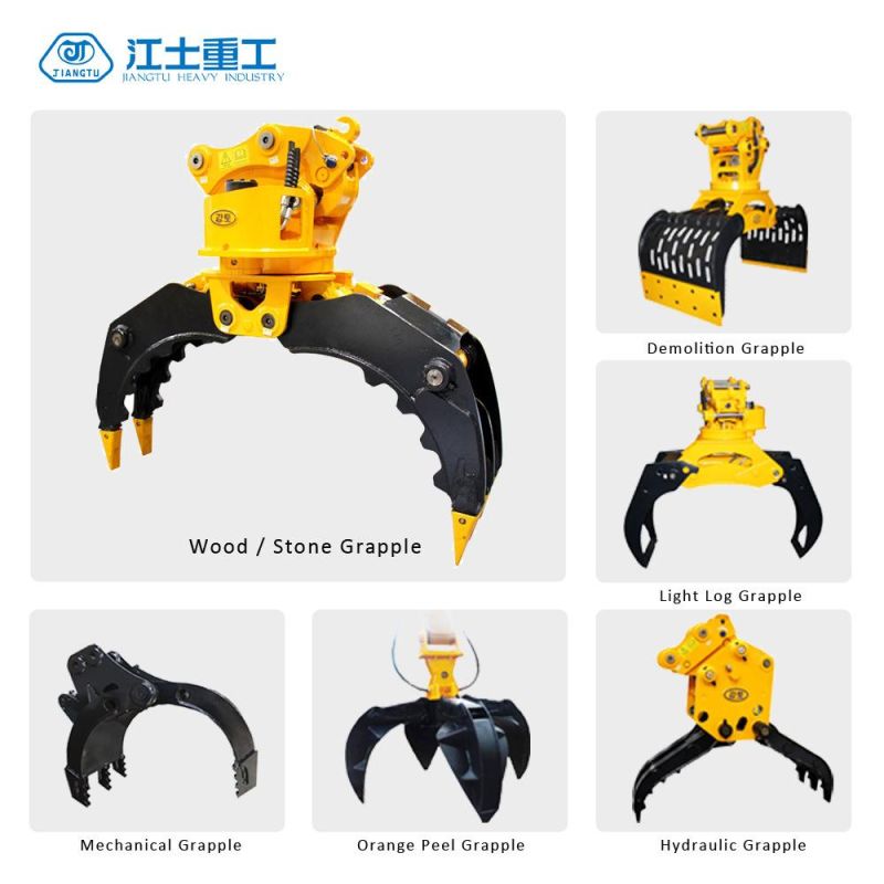 High Repurchase Rate OEM Factory Price 360 Degree Rotatory Excavator Hydraulic Rock Log Grapple