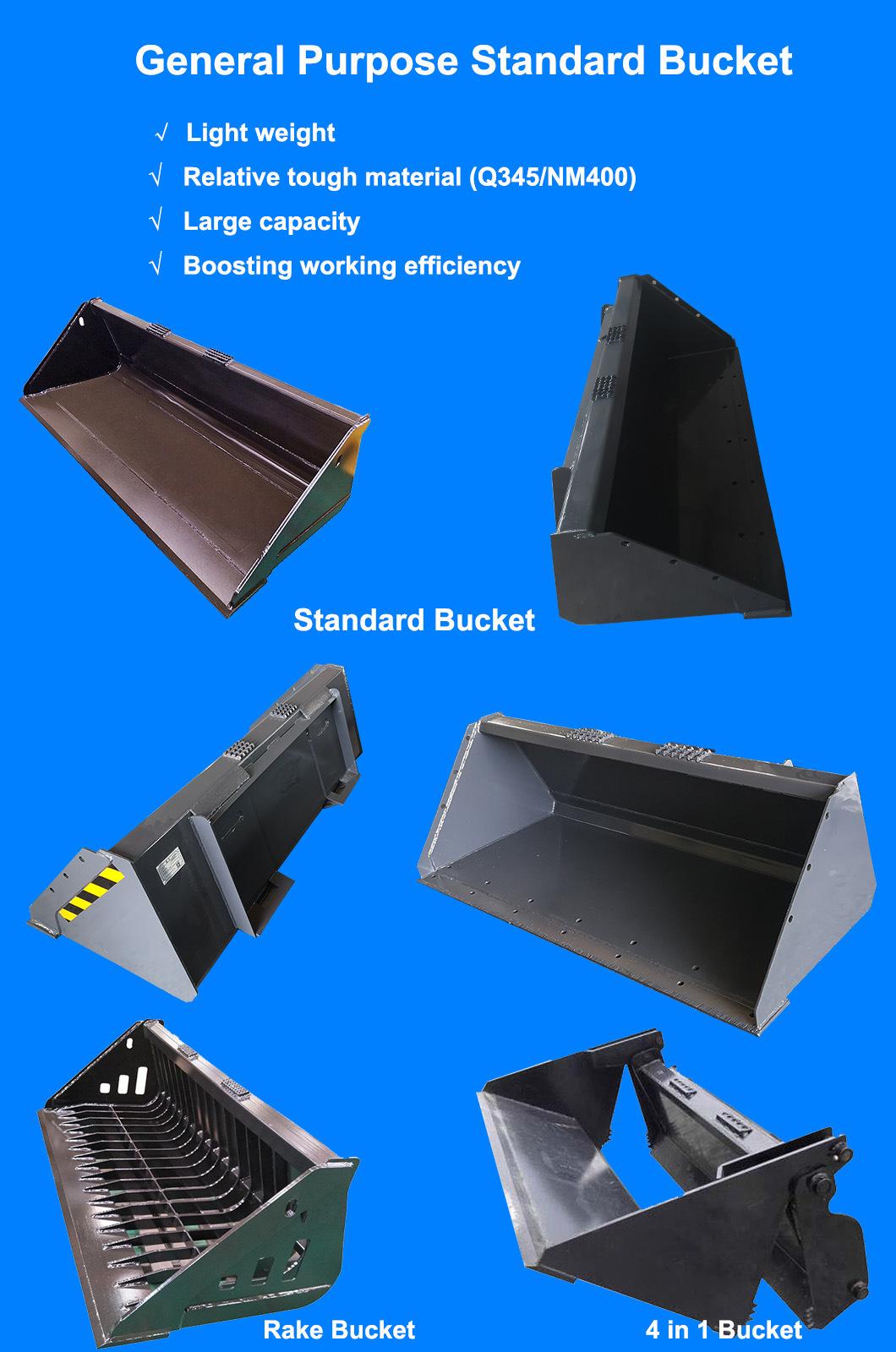 Standard Duty Buckets for Loaders Specs