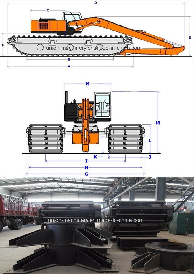 Long Arm Reach Cat 320d Amphibious Excavator