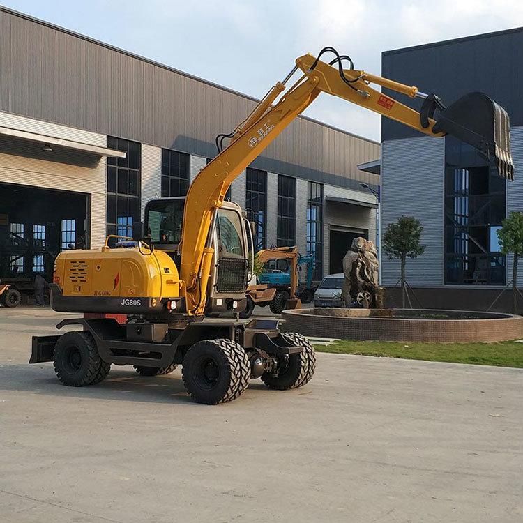 Construction Machinery Wheeled Diggers Hydraulic Digging Machine Mini Wheel Excavator