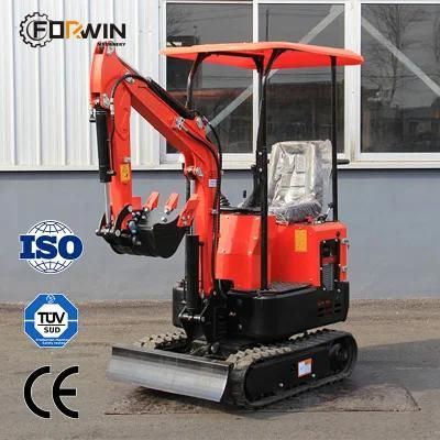 Made in China CE ISO TUV Bucket Mini Excavator 1000kg with Rubber Crawler