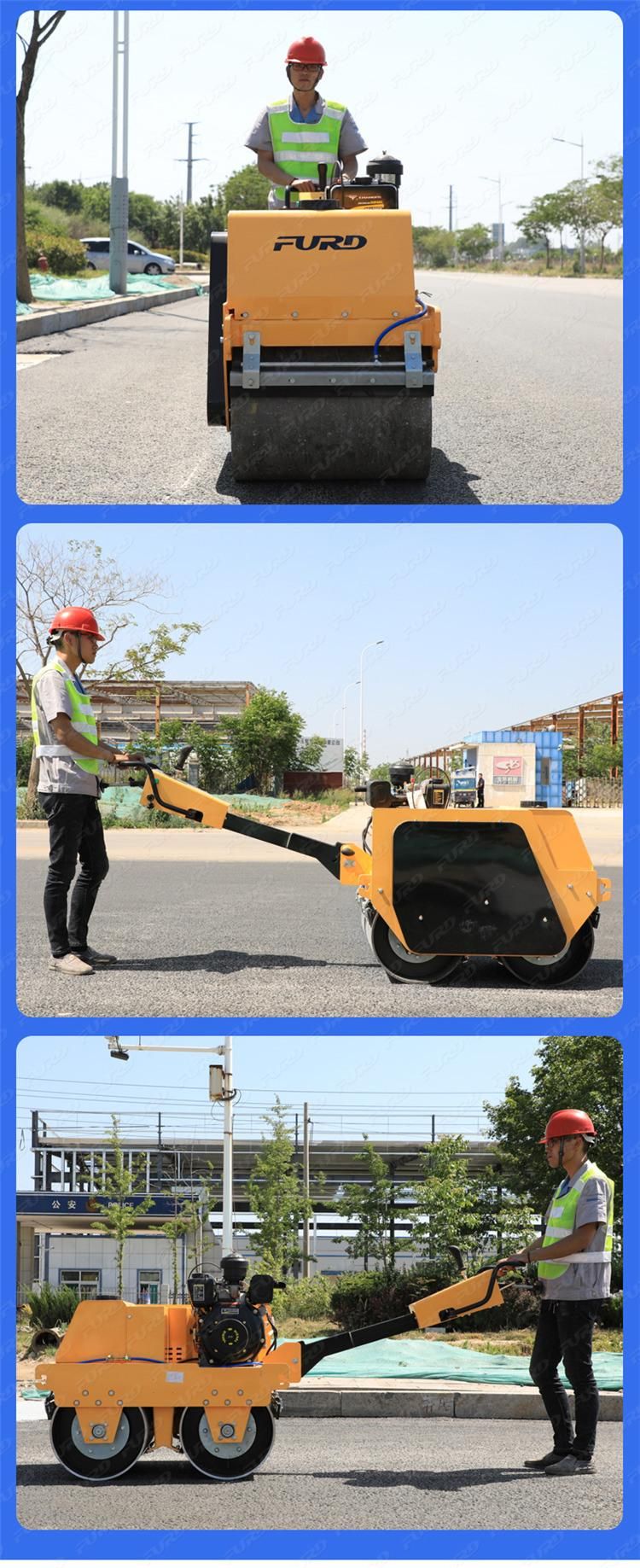 0.5 Ton Hydrostatic Drive Double Drums Road Roller