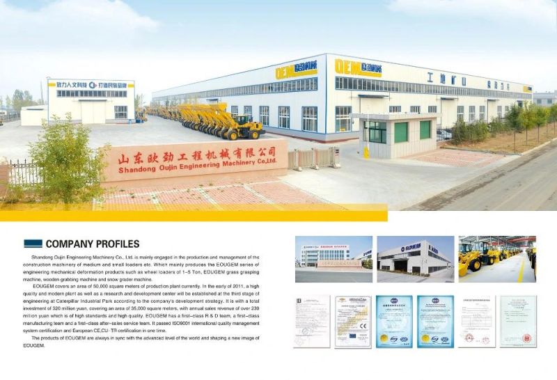 Eougem Official Manufacturer Heavy Construction Wheel Loader for Sale Payloader