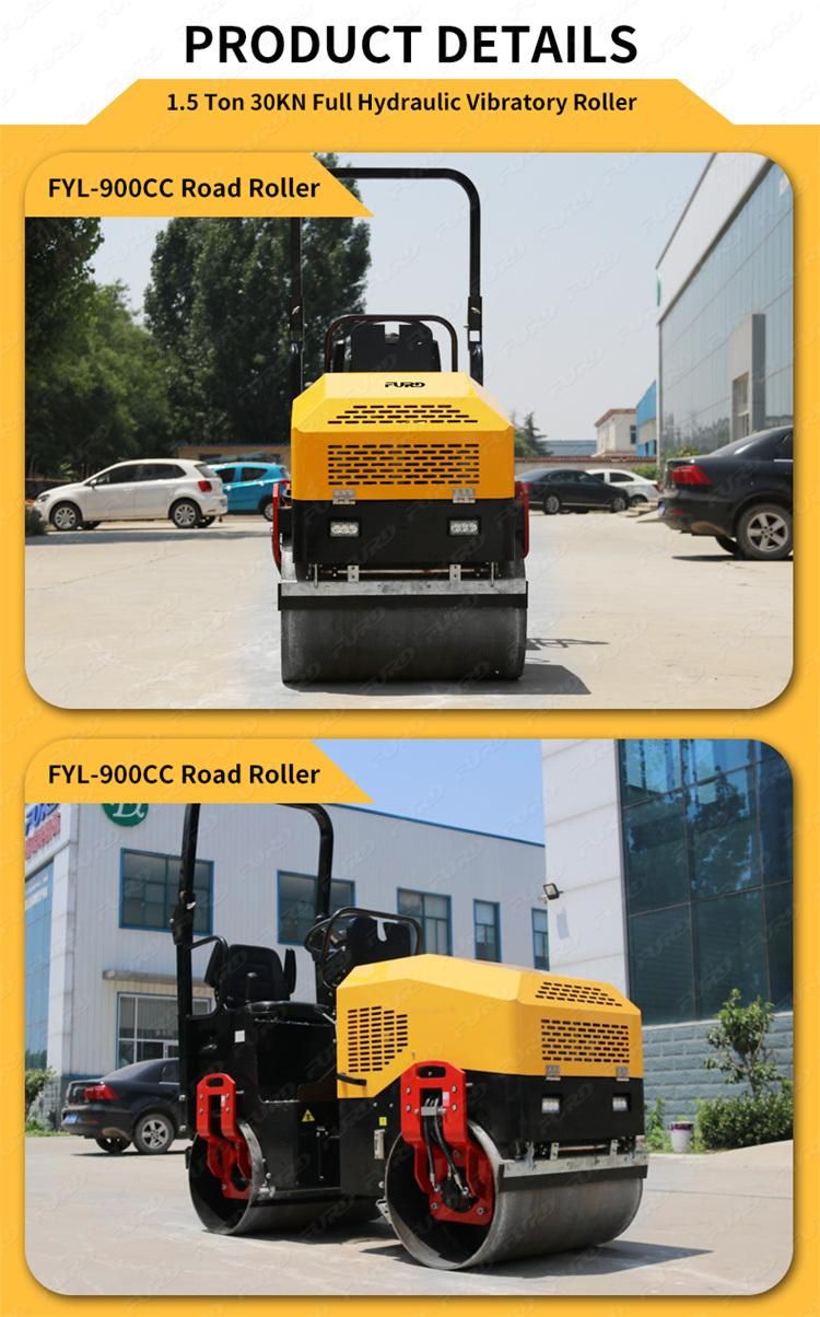 Sitting Roller 1.5 Ton Full Hydraulic Vibrating Roller Compactors on Sale