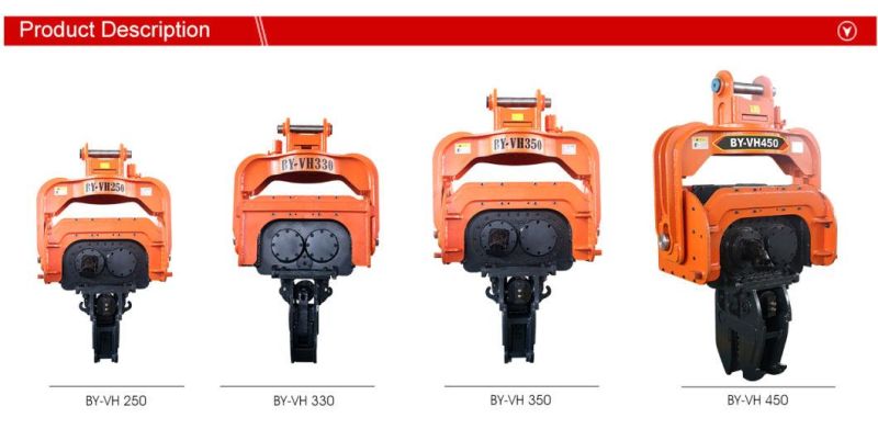Construction Machinery Pile Driving Equipment Excavator Hydraulic Vibratory Pile Driver Attachment for Round Pile/Square Pile/Bucket Pile