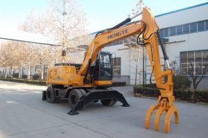 13t Hydraulic Wheel Excavator with Wood Grab