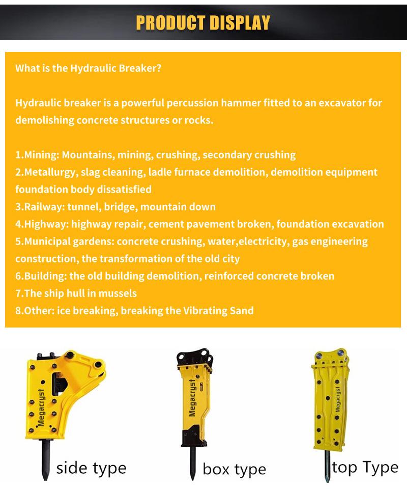 Factory Supply Side Type Excavator Mounted Breaker Hydraulic for Mining