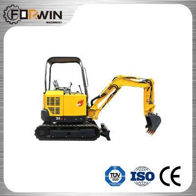 Construction Machinery Equipment Fw30u Mini and Small Hydraulic Backhoe Rubber Crawler Belt Track Excavators with Canopy for Sale