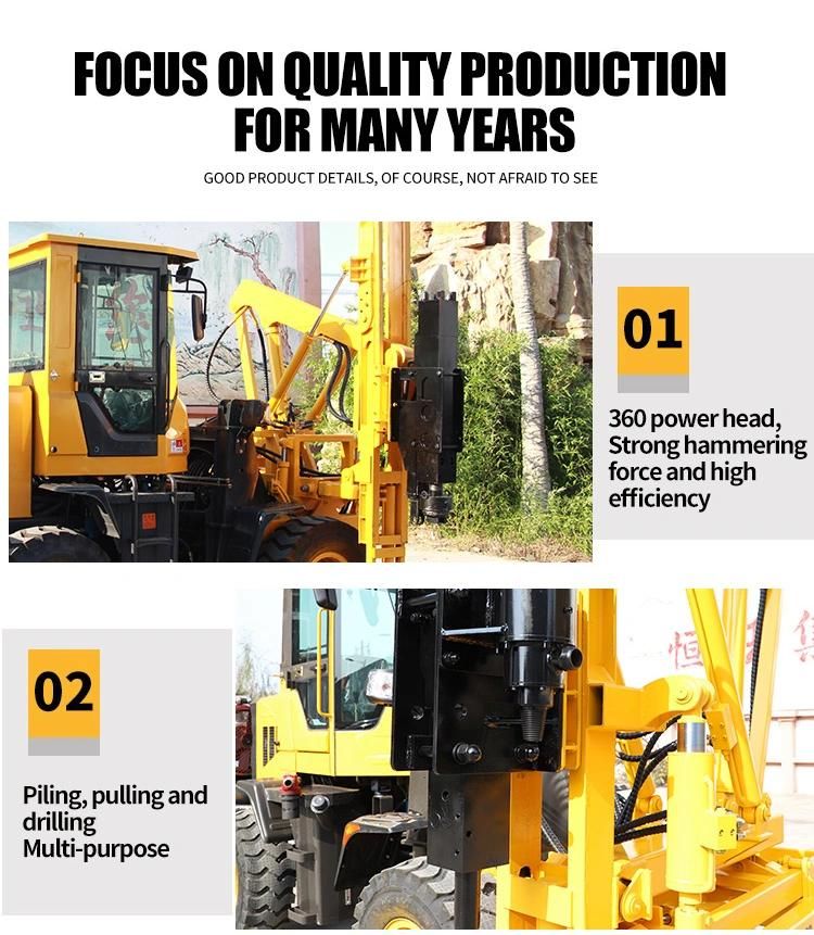 Hydraulic Pile Driver Hammer Vibratory Guardrail Post Driver Machine