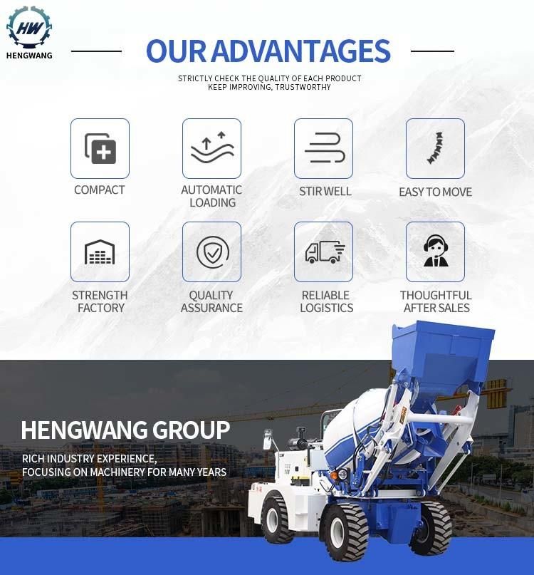 Automatic Feeding 2.4cbm Self Loading Concrete Mixer Truck