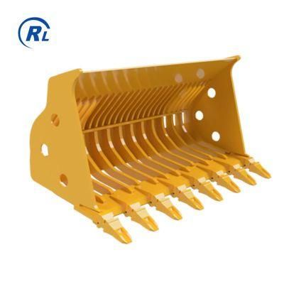 Qingdao Rui Hydraulic Digger Excavator Sifting Sorting Skeleton Sieve Topsoil Rock Soil Gravel Screening Backhoe Bucket