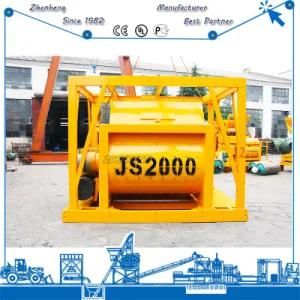 New Type Js2000 Twin-Shaft Concrete Mixer Gears Concrete Block Mixer with Ce Certification