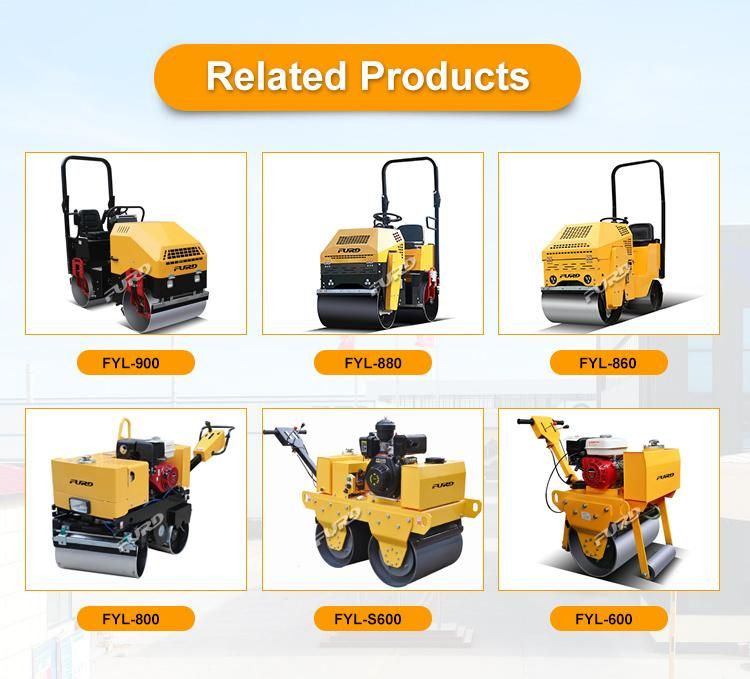 Walk Behind Roller Compactor Small Vibratory Roller Vibratory Drum Roller Fylj-S600c