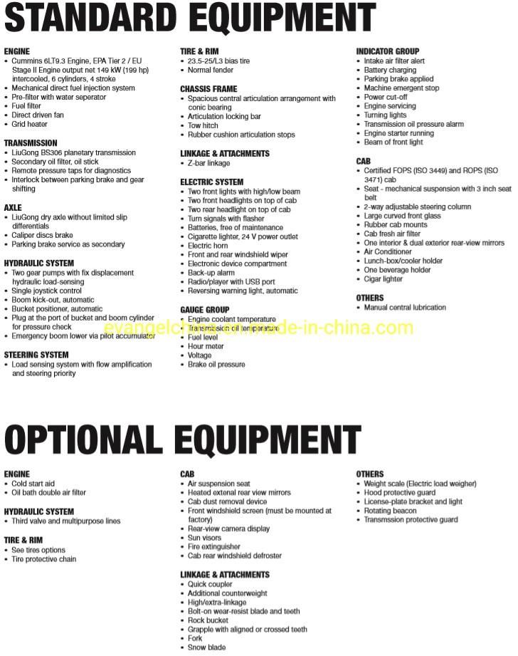 Liugong 5 Ton Wheel Loader 855h/Clg855h for Sale