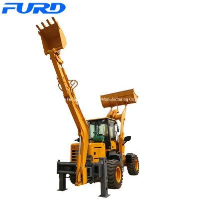 Mini Backhoe Loader Wheel Excavator with Auger