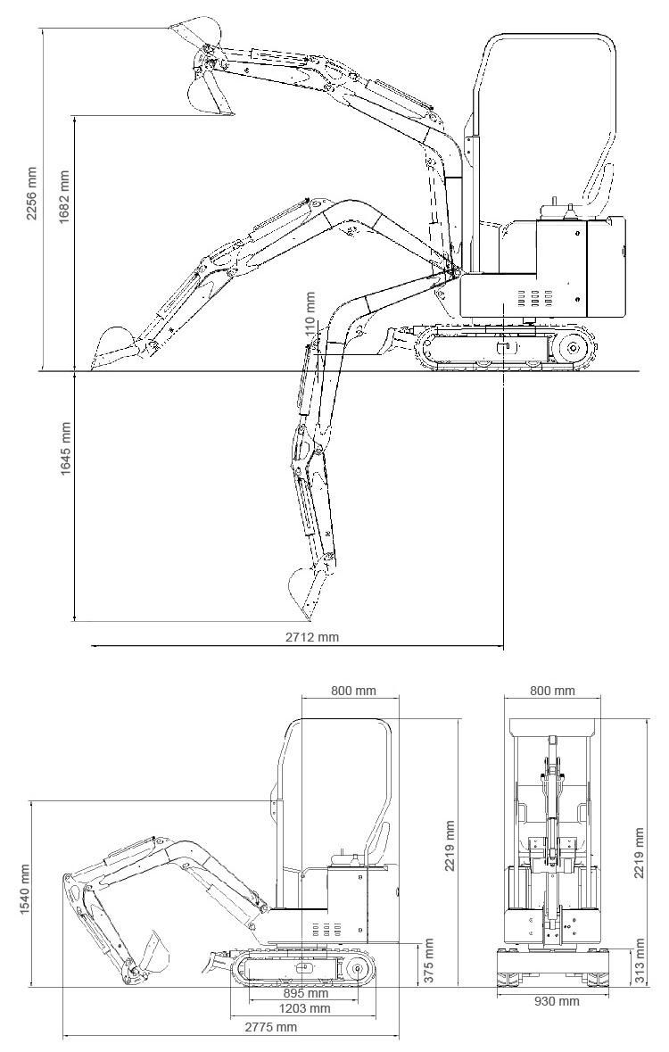 Good Working Condition Hydraulic Crawler Digger 1.0 Ton Mini Excavator Price