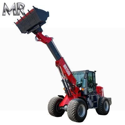 Chinese Mountain Raise Brand Tl1500 Wheel Mini 1500kg Telescopic Loader