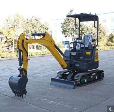 Hq16-9b Compact Back Small Digger 1.7 Ton Mini Excavator Digging with Rubber Track