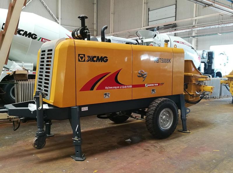 XCMG Schwing Official Manufacturer 82kw Small Trailer Mounted Concrete Pump Truck Hbt5008K Mobile Concrete Mixer with Pump Price