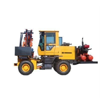 Guardrail Pile Driver Wheeled Highway Guardrail Drilling Machine Vibro Machine Piling Machine for Sale