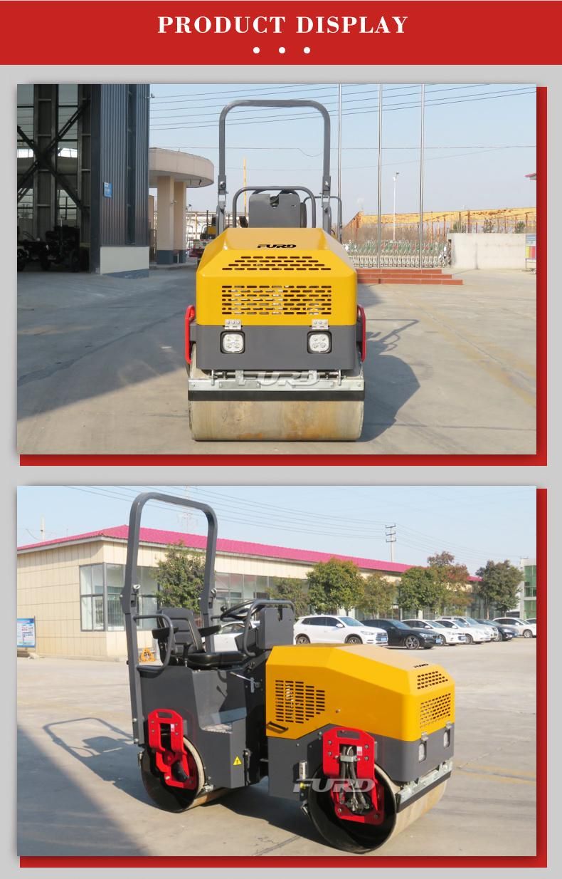 1.5t Ride on Hydraulic Vibratory Double Drum Road Roller Fyl-900cc
