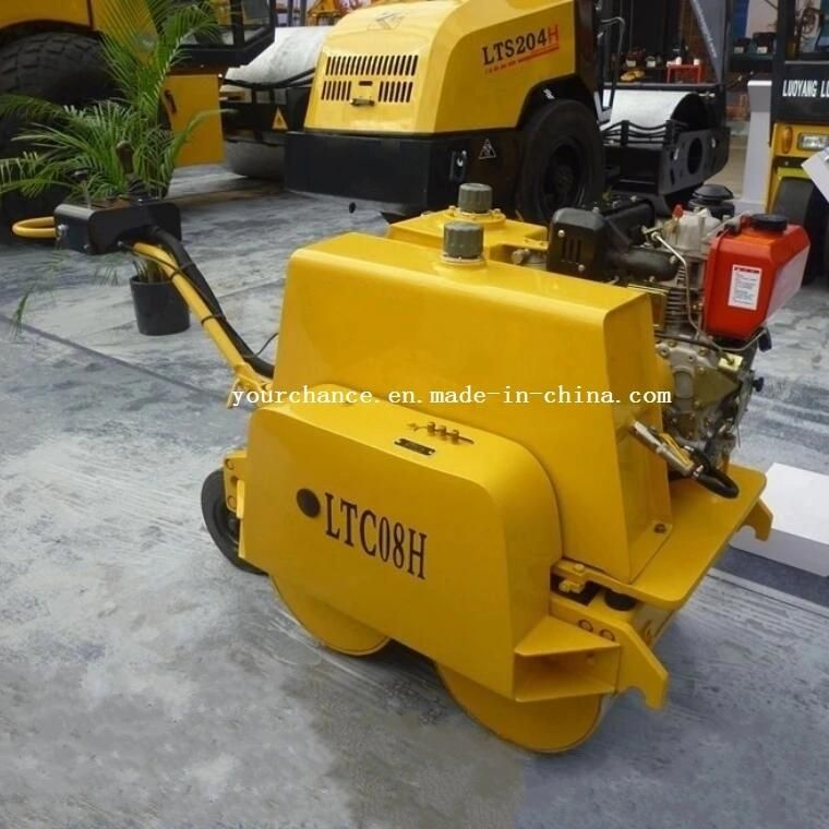 China Factory Supply Mini Compactor Ltc08h 0.8 Ton Walking Behind Hydraulic Vibratory Mini Road Roller with Double Drums