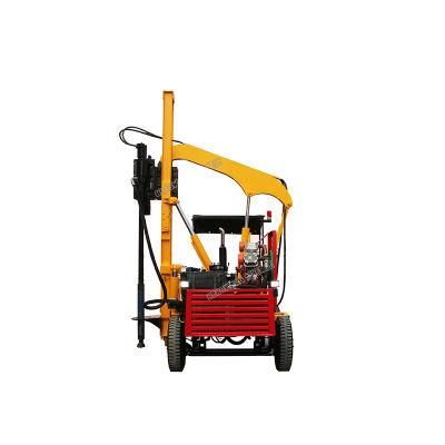 Guardrail Pile Driver with Air Compressor