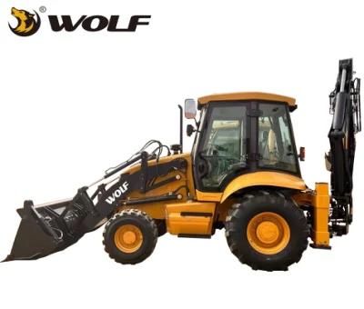 Wolf Earthmoving Machinery Wheel Loader Jx45 Backhoe Loader in South America.