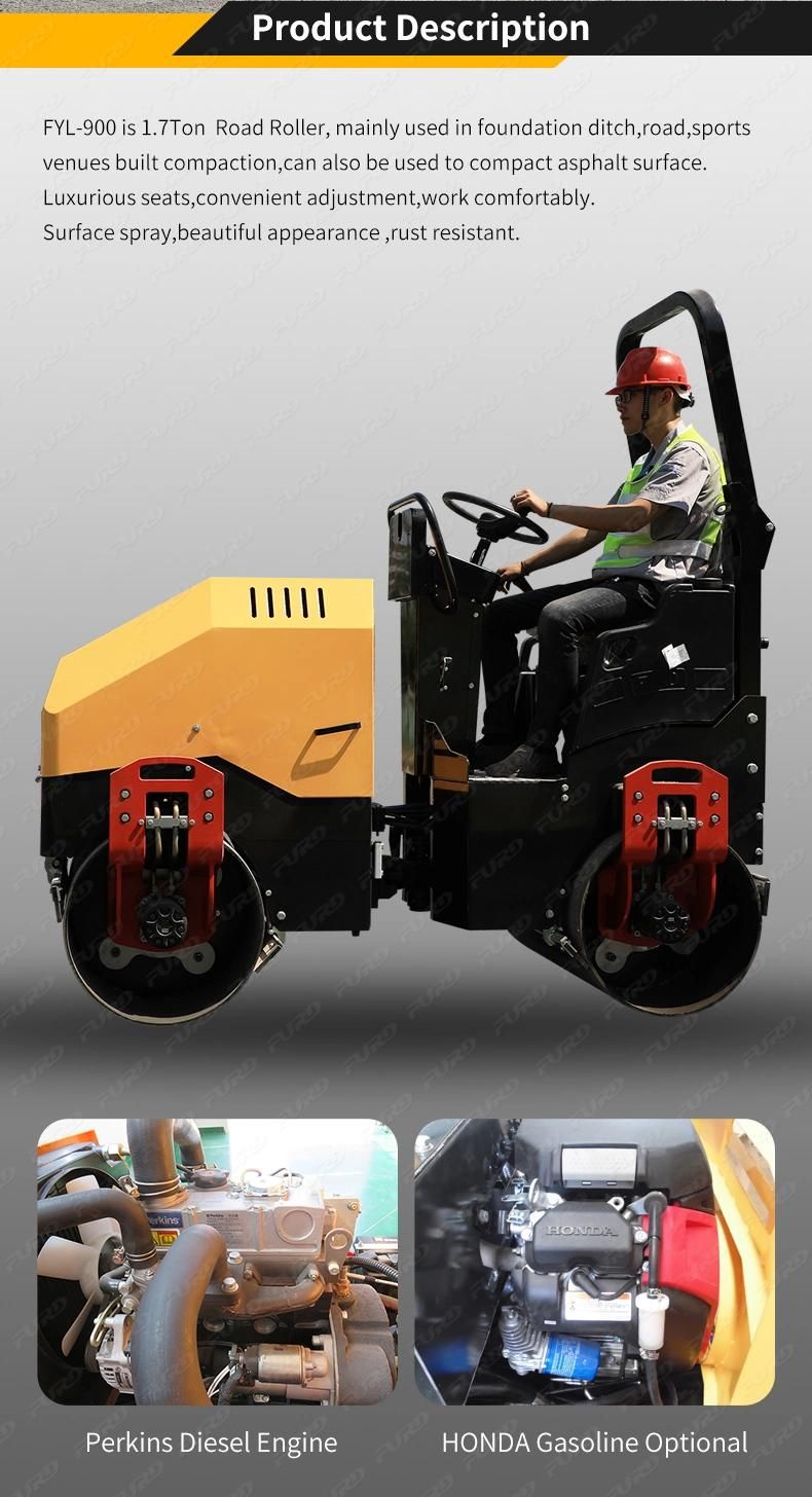 Multi Application Earth Compactor Machine 1.5 Ton Small Road Roller Price