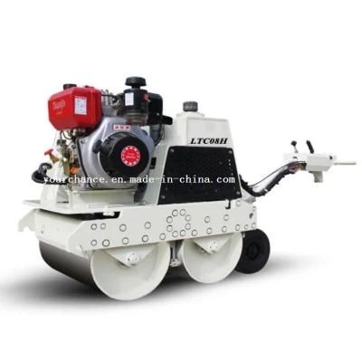 China Factory Supply Mini Compactor Ltc08h 0.8 Ton Walking Behind Hydraulic Vibratory Mini Road Roller with Double Drums