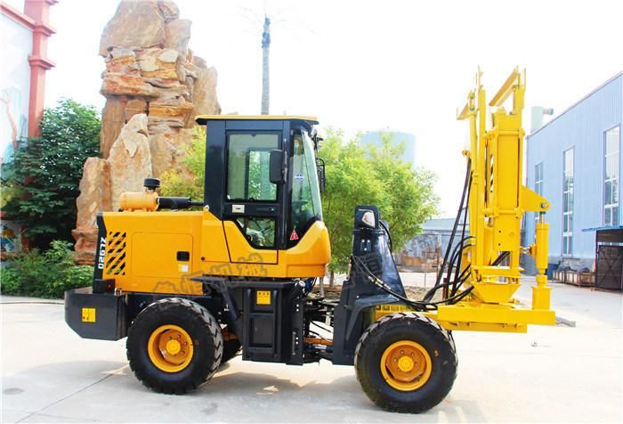 Load Type Wheeled Hydraulic Road Guardrail Fence Post Pile Driver